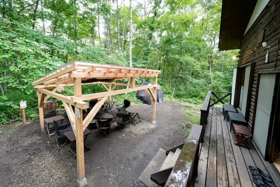 「アウトドア貸切別荘北軽井沢Ⅰ」のBBQスペース