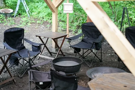 「ガチンコBBQロッジ北軽井沢」のBBQスペース