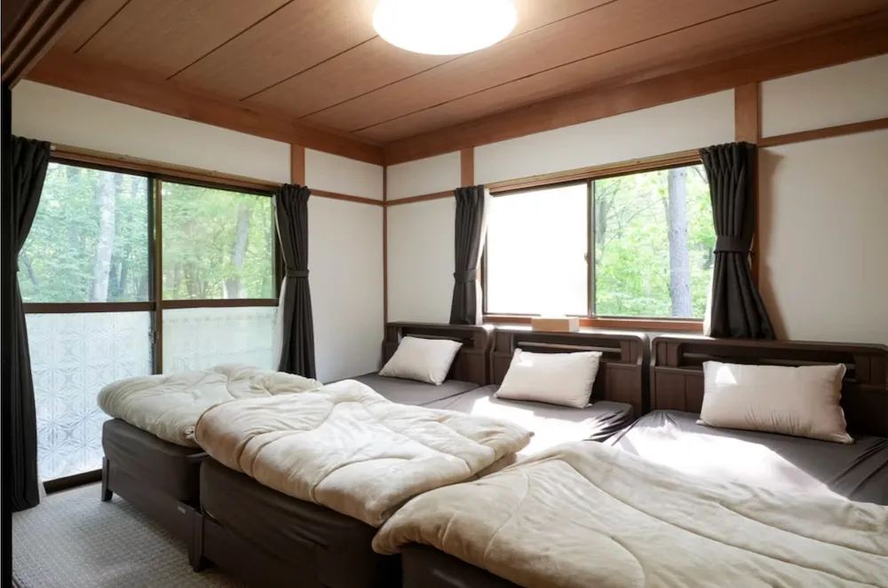 コテージの寝室