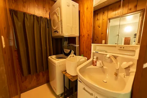 コテージの洗面所