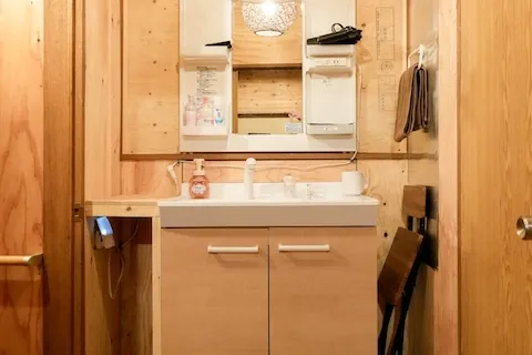 コテージの洗面所