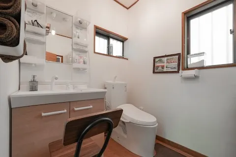 コテージの洗面所