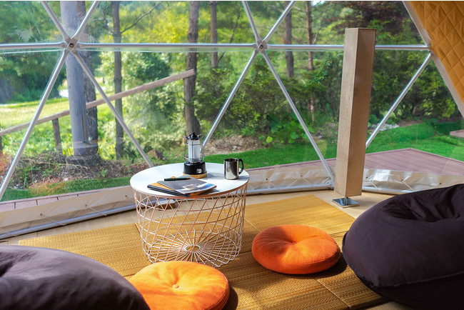 月下美人のドームテント内装